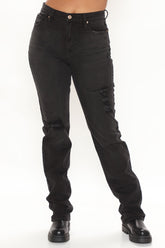 Replay Of The 90's Slim Straight Leg Jeans - Black Ins Street